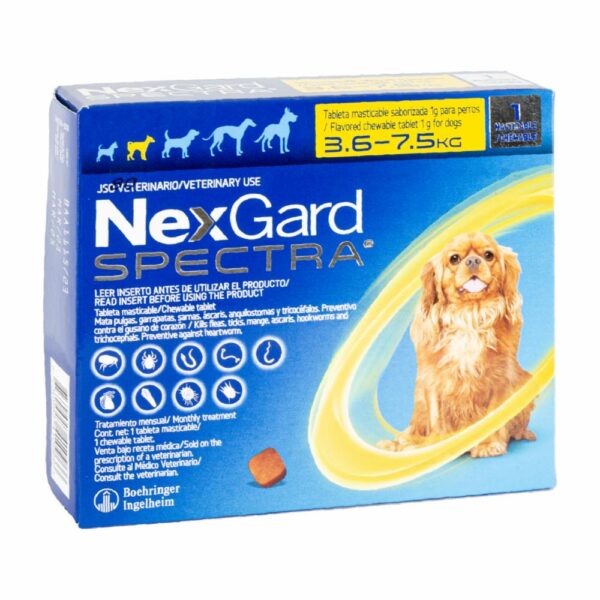 Antiparasitario Para Perros En Tableta Masticable Small NEXGARD SPECTRA 1 G - Imagen 3