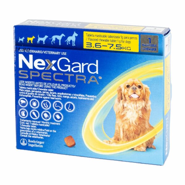 Antiparasitario Para Perros En Tableta Masticable Small NEXGARD SPECTRA 1 G - Imagen 4