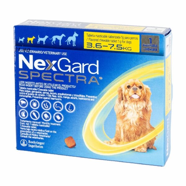 Antiparasitario Para Perros En Tableta Masticable Small NEXGARD SPECTRA 1 G - Imagen 4
