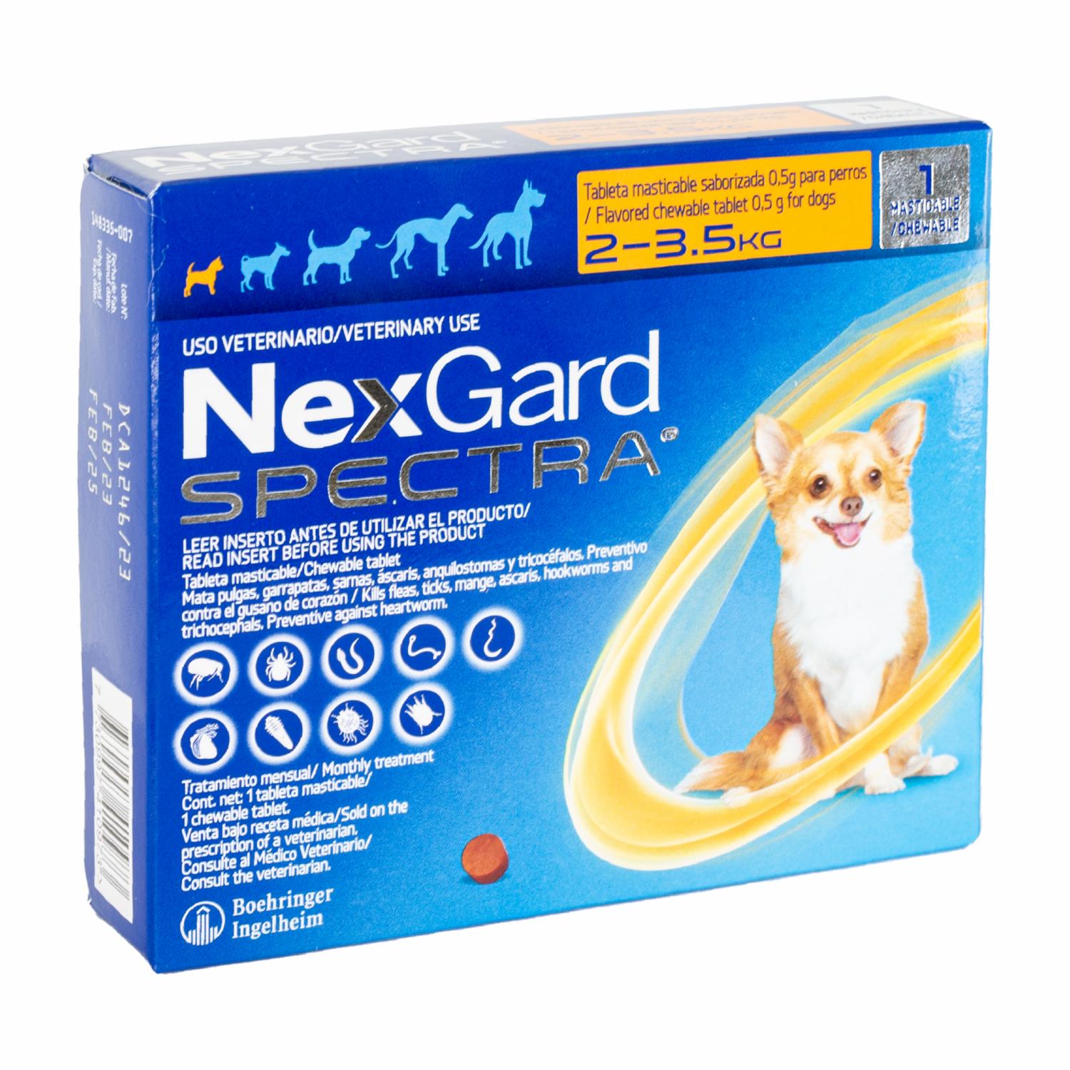 Antiparasitario Para Perros En Tableta Masticable Extra Small NEXGARD SPECTRA 0,50 G - Imagen 3