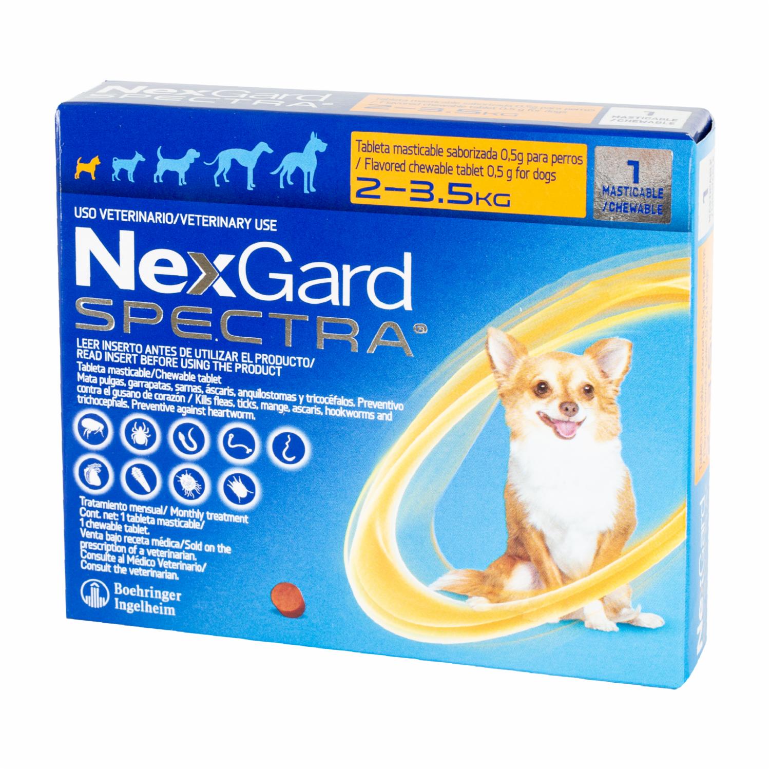 Antiparasitario Para Perros En Tableta Masticable Extra Small NEXGARD SPECTRA 0,50 G - Imagen 4