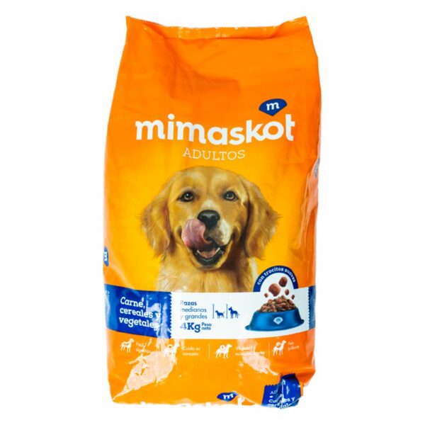 Alimento Para Perros Carne Cereales Y Vegetales Razas Medianas Y Grandes MIMASKOT 4 Kg