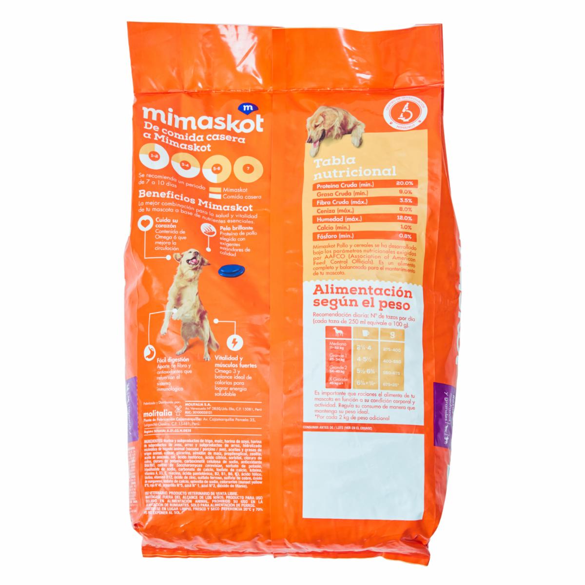 Alimento Para Perros Adulto Raza Medina Grande Pollo Y Cereales MIMASKOT 8 Kg - Imagen 2