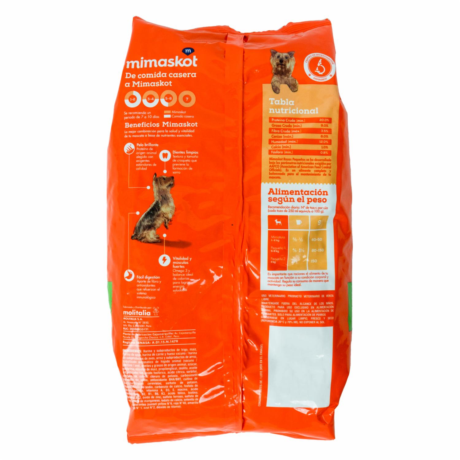 Alimento Para Perros Raza Pequeña Carne Pollo Cereales MIMASKOT 450 G - Imagen 2
