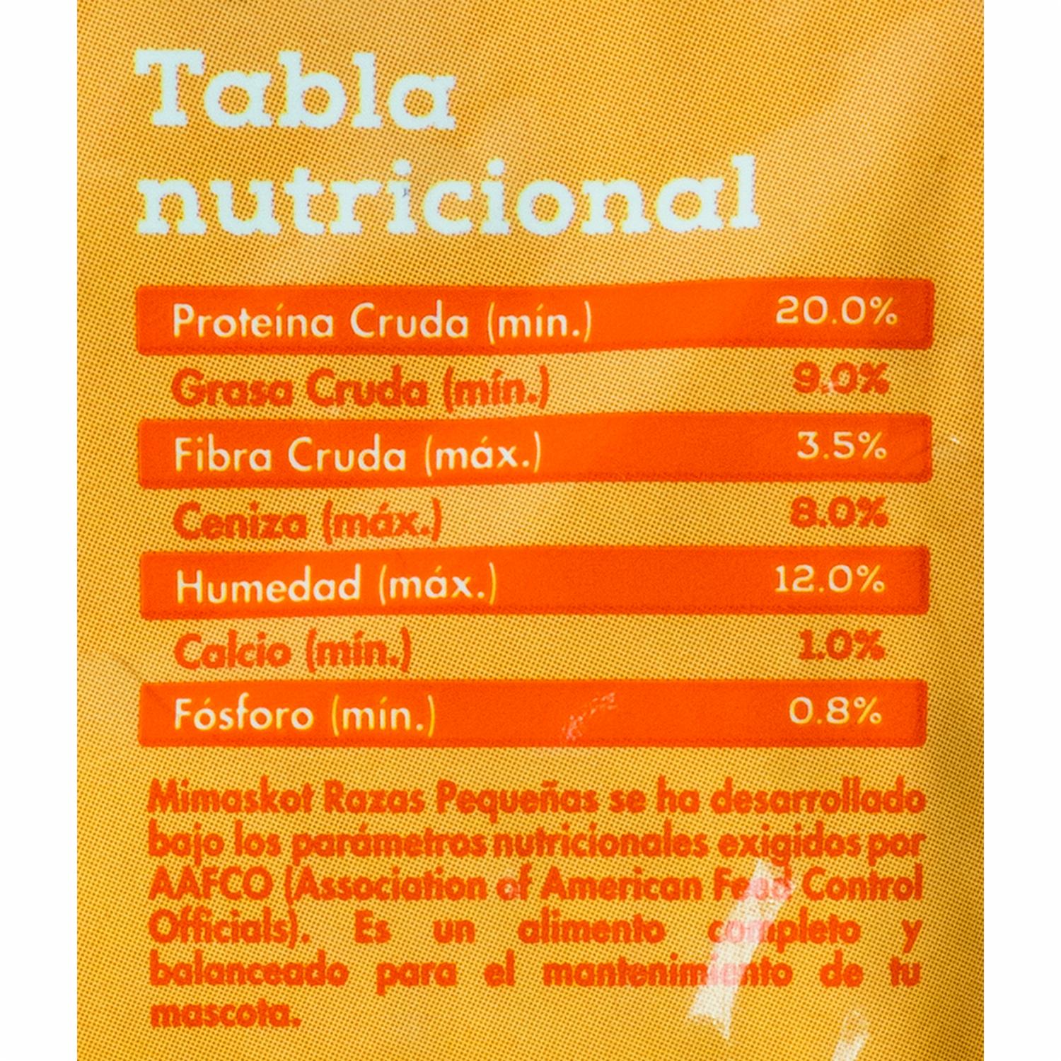 Alimento Para Perros Raza Pequeña Carne Pollo Cereales MIMASKOT 450 G - Imagen 3