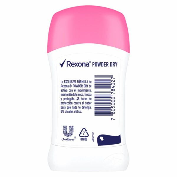 Desodorante En Barra Para Dama Antitranspirante Powder Dry REXONA 50 G - Imagen 2