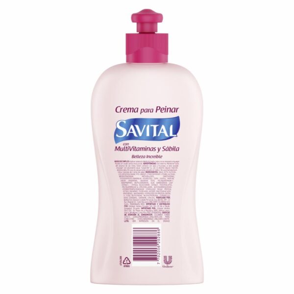 Crema Para Peinar Multivitaminas Y Sábila SAVITAL 275 Ml - Imagen 2