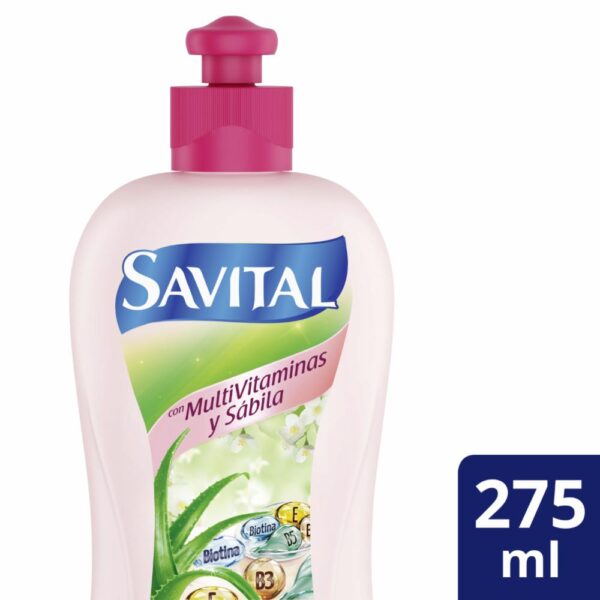 Crema Para Peinar Multivitaminas Y Sábila SAVITAL 275 Ml - Imagen 3