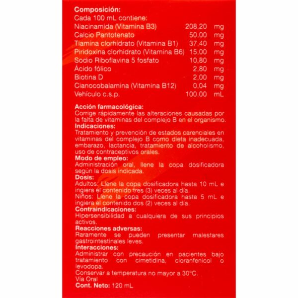 Jarabe Multivitamínico COMPLEJO B 120 Ml - Imagen 4