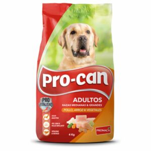 Alimento Para Perros Adultos Razas Medianas Y Grandes Pollo, Arroz Y Vegetales PRO-CAN 4 Kg