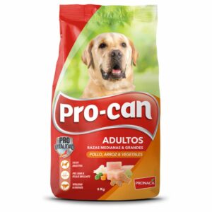 Alimento Para Perros Adultos Razas Medianas Y Grandes Pollo, Arroz Y Vegetales PRO-CAN 8 Kg