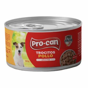Alimento Húmedo Para Perros Adultos Pollo PRO-CAN TROCITOS 180 G