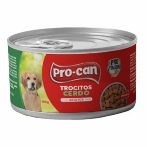 Alimento Húmedo Para Perros Adultos Cerdo PRO-CAN TROCITOS 180 G