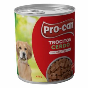 Alimento Húmedo Para Perros Adultos Cerdo PRO-CAN TROCITOS 415 G