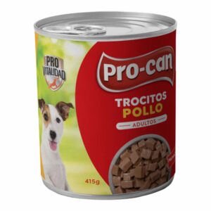 Alimento Húmedo Para Perros Adultos Pollo PRO-CAN TROCITOS 415 G