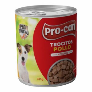 Alimento Húmedo Para Perros Adultos Pollo PRO-CAN TROCITOS 415 G