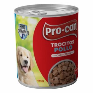 Alimento Húmedo Para Perros Cachorros Pollo PRO-CAN TROCITOS 415 G