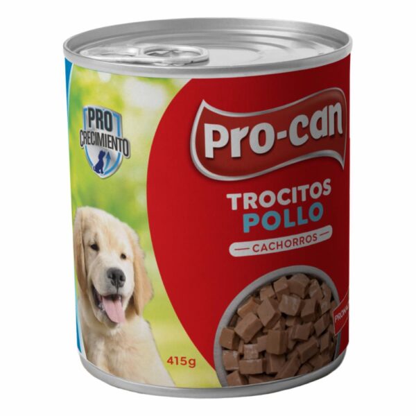 Alimento Húmedo Para Perros Cachorros Pollo PRO-CAN TROCITOS 415 G