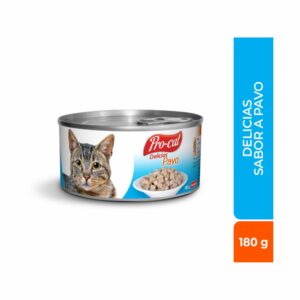 Alimento Húmedo Para Gatos Sabor A Pavo PRO-CAT DELICIAS 180 G
