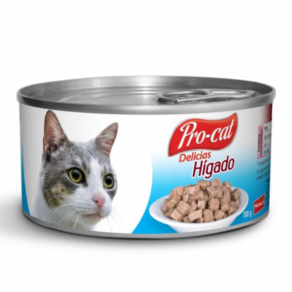 Alimento Húmedo Para Gatos Sabor A Hígado PRO-CAT DELICIAS 180 G