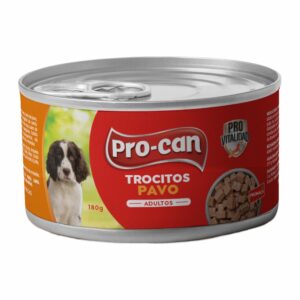 Alimento Húmedo Para Perros Adultos Sabor A Pavo PRO-CAN TROCITOS 180 G
