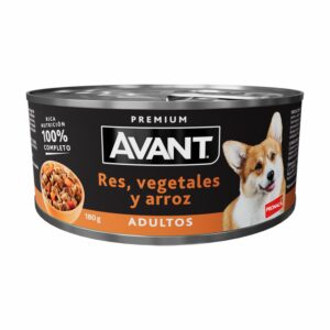 Alimento Húmedo Para Perros Adultos Sabor A Res Vegetales Y Arroz AVANT 180 G