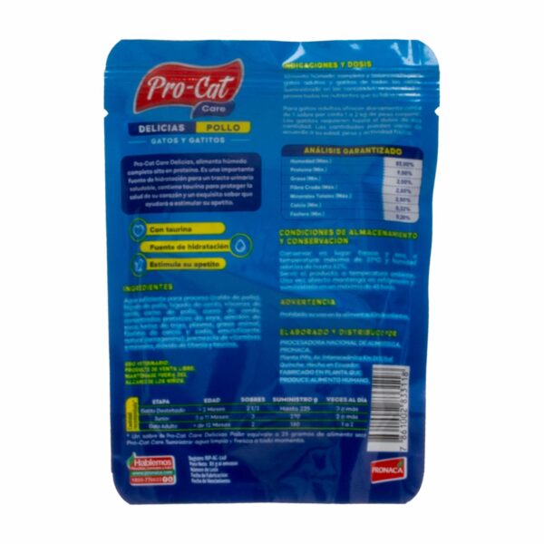 Alimento Para Gatos Delicias De Pollo PRO-CAT 85 G - Imagen 2