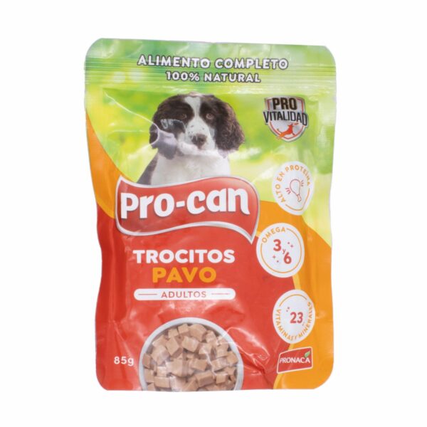 Alimento Para Perros Adultos Húmedo Trocitos De Pavo PRO-CAN 85 G