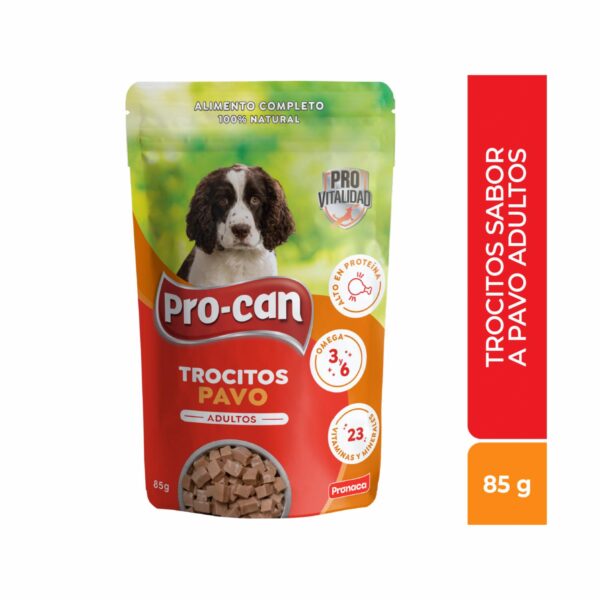 Alimento Para Perros Adultos Húmedo Trocitos De Pavo PRO-CAN 85 G