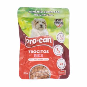 Alimento Para Perros Adultos Húmedo Trocitos De Res PRO-CAN 85 G