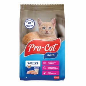 Alimento Para Gatos Cachorros Sabor A Pollo PRO - CAT CARE 454 G