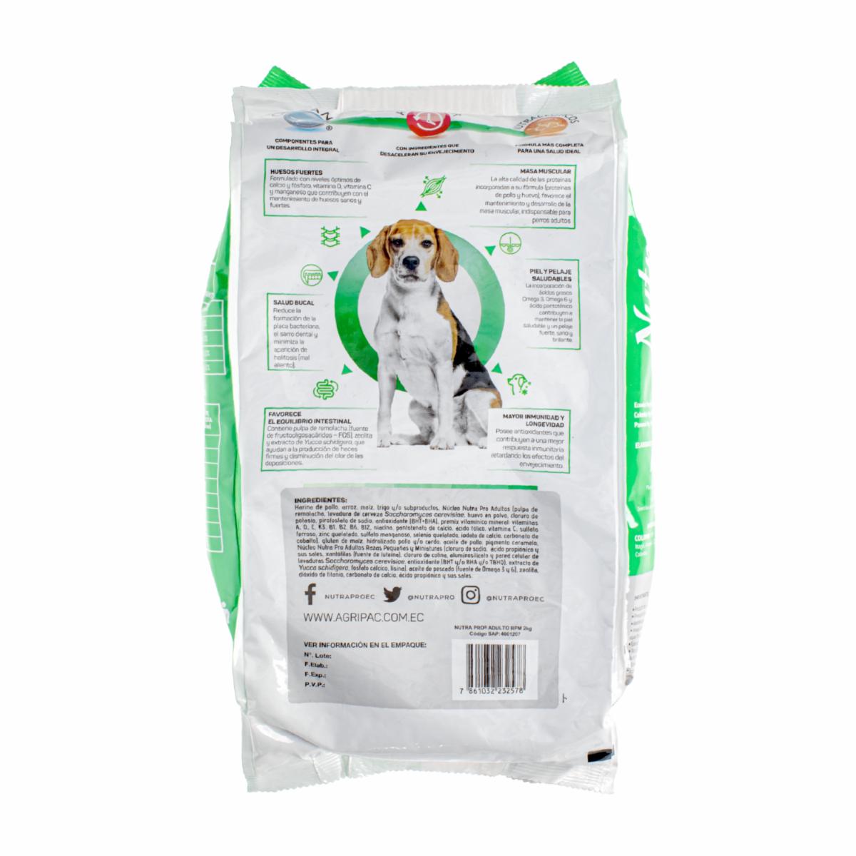 Alimento Para Perros Adultos Raza Pequeña Mediana NUTRAPRO 2 Kg - Imagen 2