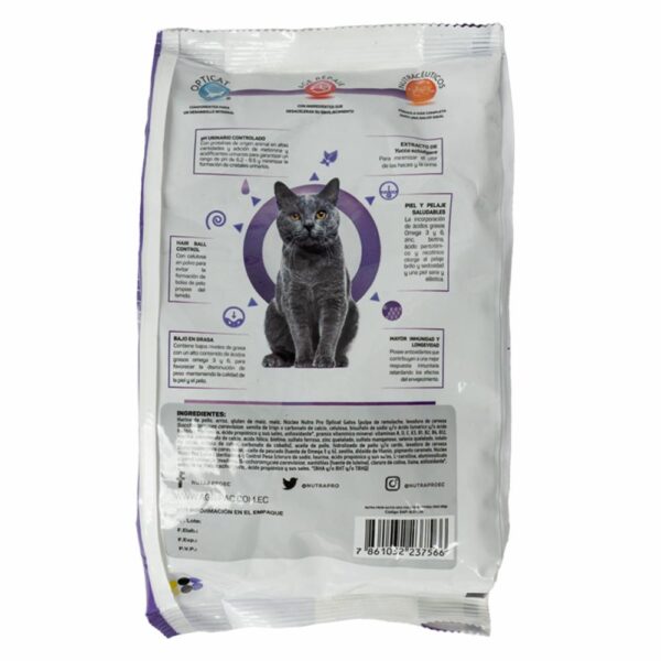 Alimento Para Gatos Vitality Bajo En Grasa NUTRAPRO 500 G - Imagen 3