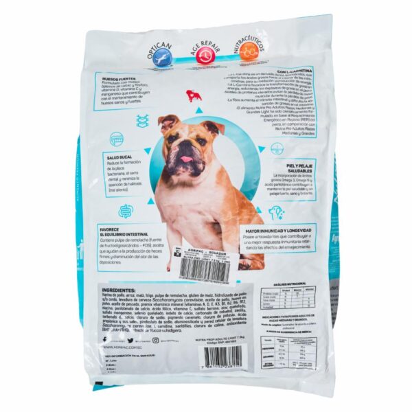Alimento Para Perros Light Adultos NUTRAPRO 7,5 Kg - Imagen 2