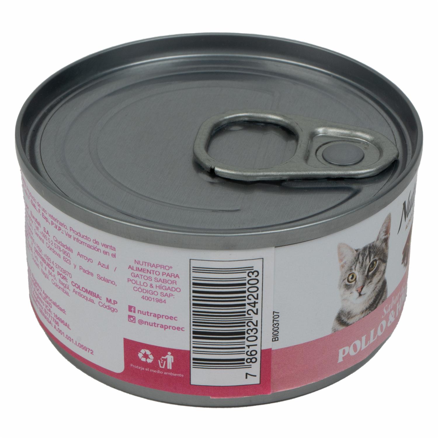 Alimento Para Gatos Sabor A Pollo E Hígado En Lata NUTRAPRO 85 G - Imagen 3