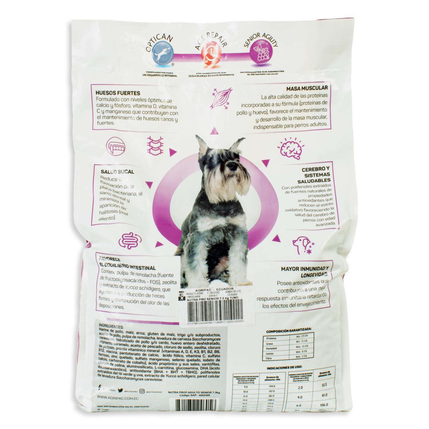 Alimento Para Perros Adultos Senior NUTRAPRO 7,5 Kg - Imagen 2