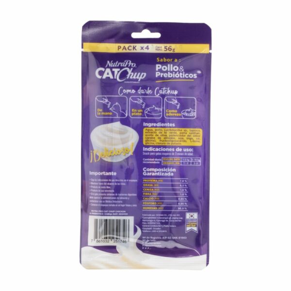 Alimento Para Gatos Sabor A Pollo Con Prebióticos NUTRAPRO 56 G - Imagen 2
