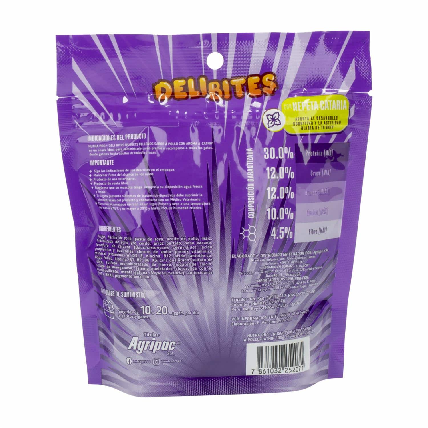 Nuggets Para Gato De Pollo Con Catnip NUTRAPRO 100 G - Imagen 2