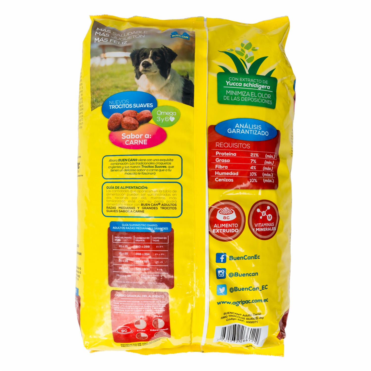 Alimento Para Perros Adulto Raza Mediana Grande Sabor A Carne BUEN CAN 4 Kg - Imagen 2