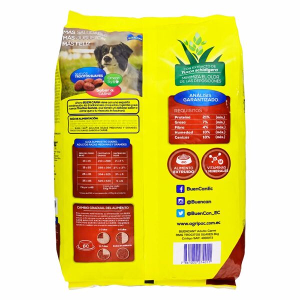 Alimento Para Perros Adulto Raza Mediana Grande Sabor A Carne BUEN CAN 8 Kg - Imagen 3