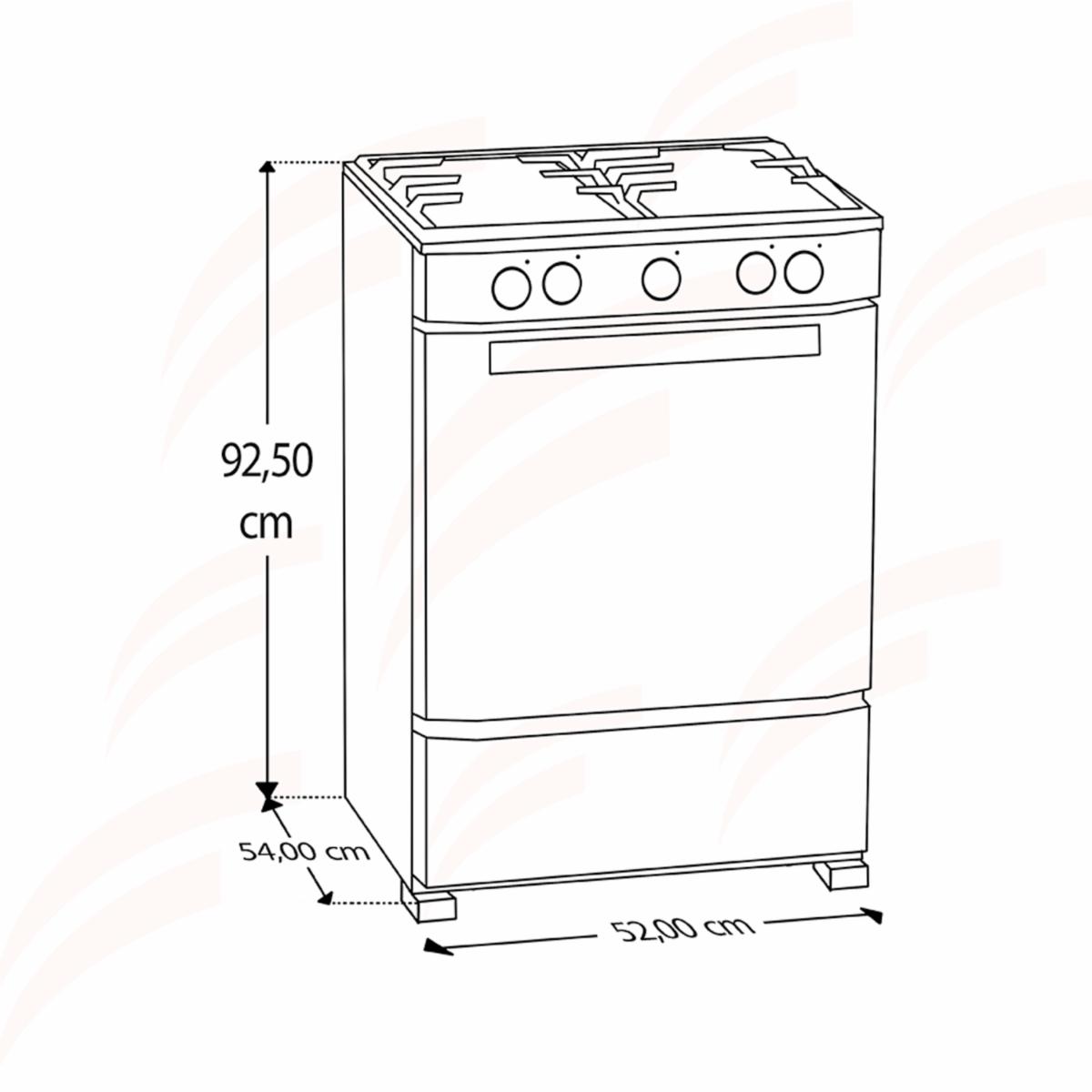 Cocina A Gas 52 Cm EM5120SX2 MABE 4 Quemadores
