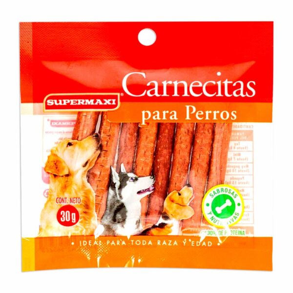 Snack Para Perros Carnecitas Para Toda Raza Y Edad SUPERMAXI 30 G