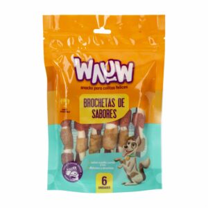 Snack Para Perros Brochetas De Sabores WAUW 6 Unidades