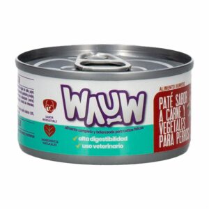 Alimento Para Perros Pate De Carne Y Vegetales WAUW 85 G