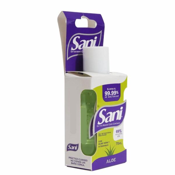 Gel Antibacterial Para Manos Con Aloe Vera SANI 75 Ml - Imagen 3