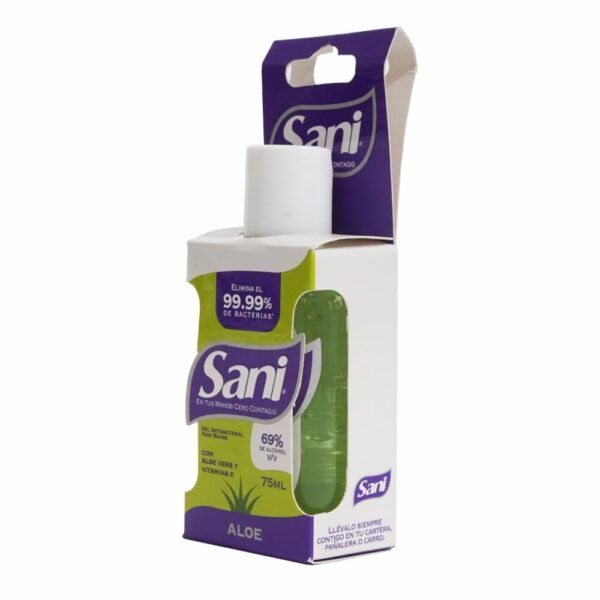Gel Antibacterial Para Manos Con Aloe Vera SANI 75 Ml - Imagen 4