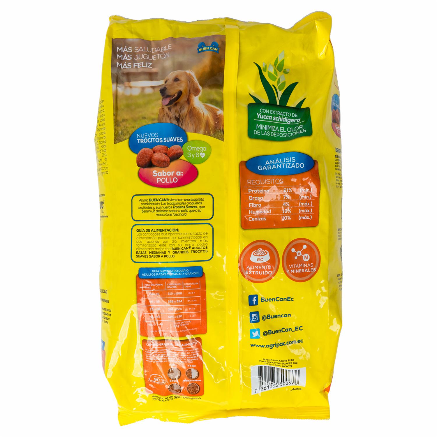 Alimento Para Perros Adulto Raza Mediana Grande Pollo BUEN CAN 4 Kg - Imagen 2