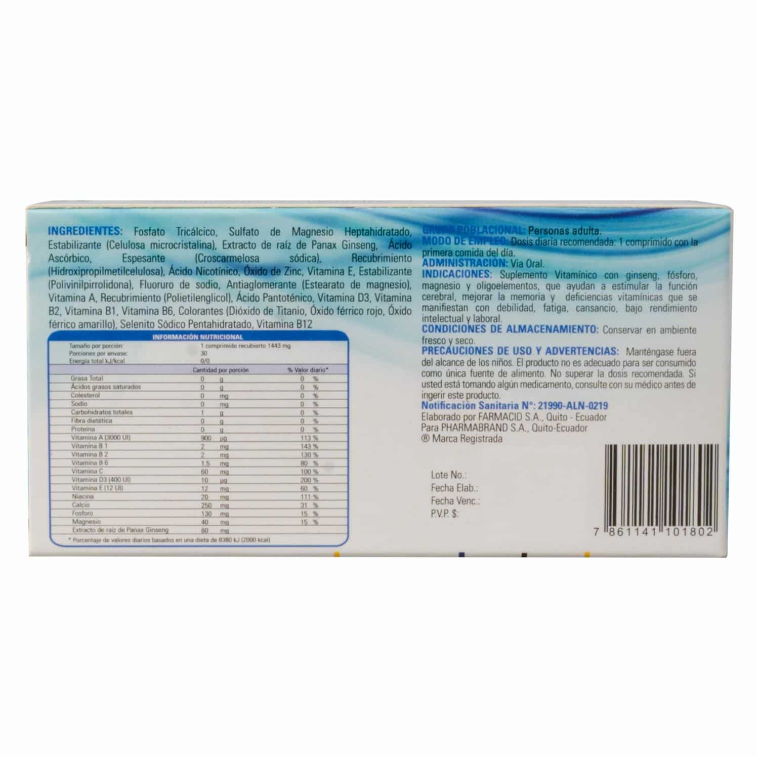 Multivitamínico Memoria RECORDERIS X 30 Comprimidos - Imagen 3