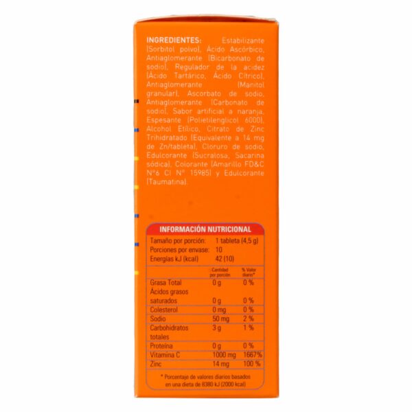 Vitamina C + Zinc Efervescente ORANGE C 10 Uds - Imagen 3