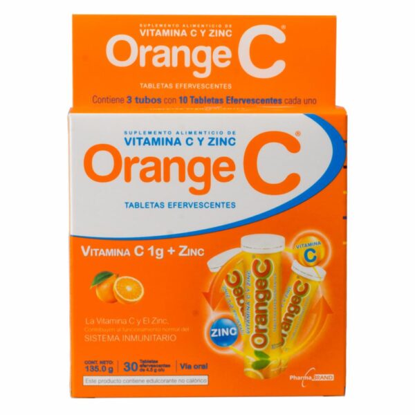 Vitamina C + Zinc Efervescente ORANGE C X 30 Uds - Imagen 2